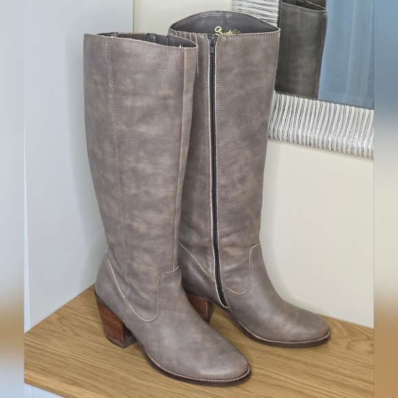 Seychelles Women's Meet Me in The City Tall Leather Boots Stone Size 10 - Picture 6 of 8